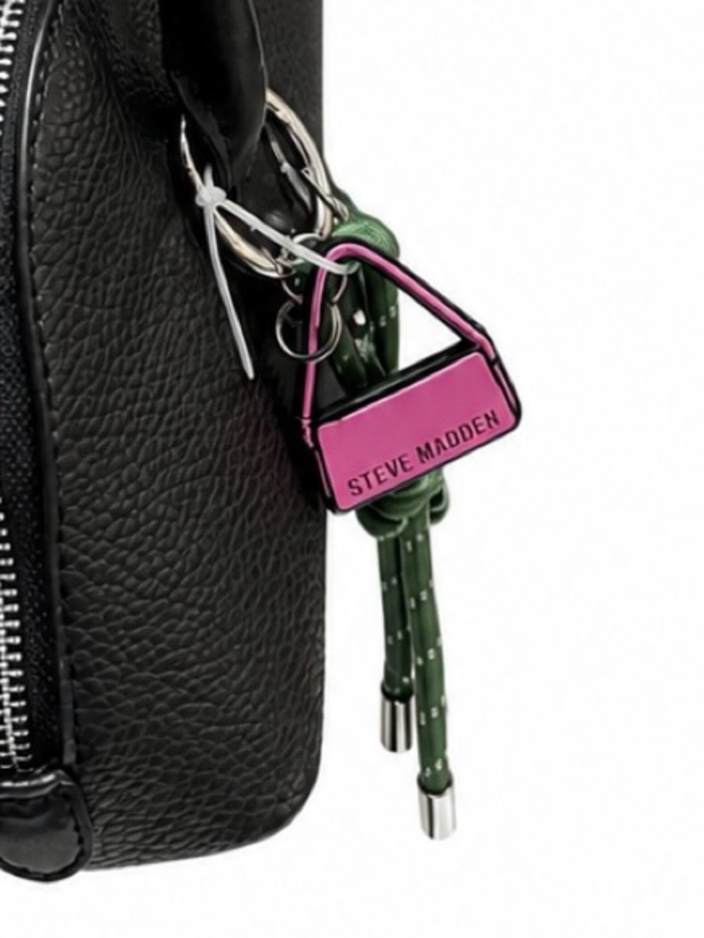 Steve Madden Black Shoulder Bag BNWT w/ Original Charm - Picture 14 of 15